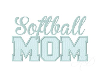 Softball Mom Embroidery Design Satin Stitch Embroidery Fill Flat Embroidery Font Instant download 4x4 5x7 6x10