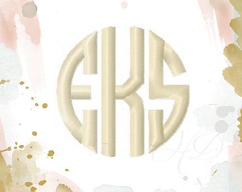 Half inch .5" 1/2" Circle Monogram Embroidery Applique Font Classic Font Pocket Applique mini font BX instant download