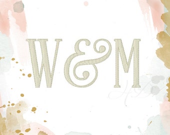 4 inch Embroidery Fill Typwriter Vintage Serif Embroidery Font Reynolds BX instant download
