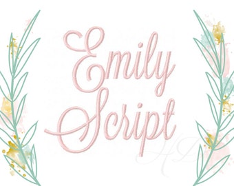 1" Inch Embroidery Font Emily BX Instant download Numbers Included 4x4 5x7 6x10 Monogram Font Lavanderia