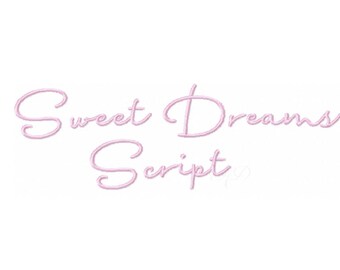 1.5" Sweet Dreams Embroidery Font Script Interlocking Vine Monogram BX Instant download 4x4 5x7 6x10 mini font