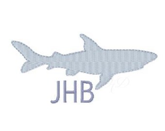 Shark Machine Embroidery Design Monogram Font
