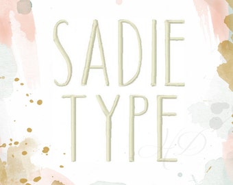 Half .5" inch Handwriting Embroidery Font Sadie BX instant download 4x4 5x7 6x10