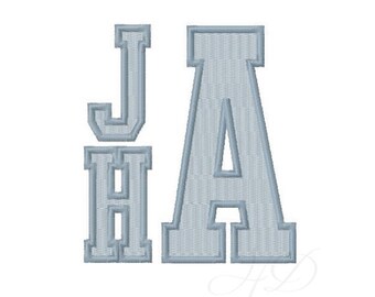 6" inch 26 letters Sports Embroidery Monogram Varsity Font Satin stitch Embroidery Font Instant Download 5x7 PES