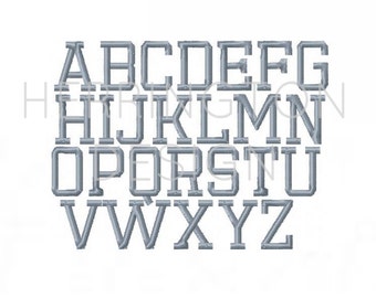 2 inch Sports Embroidery Font Varsity Satin stitch Embroidery Font Instant Download Sport Jersey Instant download