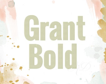 Bold Grant Large 4" Mid Century Fill Instant Download Machine Embroidery Font BX instant download BX instant download