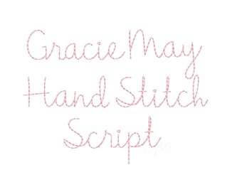 3" Gracie Handstitch Script Machine Embroidery Font Hand Stitch Monogram Instant Download BX PES