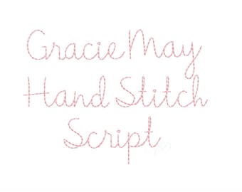 2.5" Gracie Handstitch Script Machine Embroidery Font Hand Stitch Monogram Instant Download BX PES