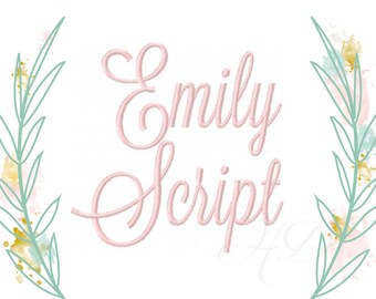 6 sizes Embroidery Font Package Emily 1", 2", 3", 4", 5", 6" Inch Satin Stitch Vine Monogram Sale Embroidery Font BX Instant download PES