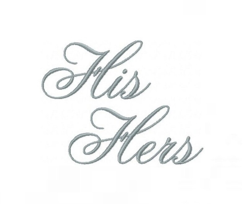 his and hers embroidery font set for pillow cover or towel his and hers fitness