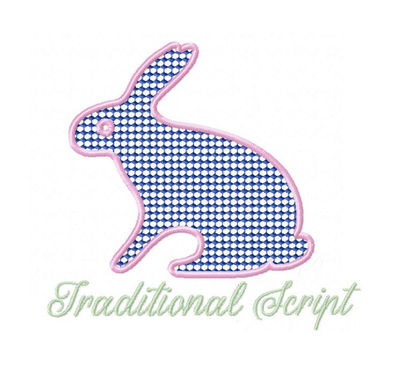 Patterned Rabbit Bunny Embroidery Design Porcelain Monogram - Etsy
