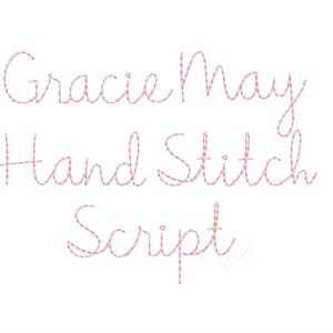 1.5 Gracie Handstitch Script Machine Embroidery Font Hand Stitch Monogram Instant Download BX PES image 1