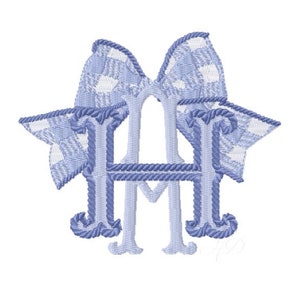 Gingham Madras Bow Embroidery Design Plaid Monogram Téléchargement instantané BX 4x4 5x7 6x10 PES Herrington Design Holiday Checked