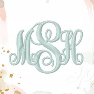 3.5&quot; and 4.5&quot; inch Embroidery Font Classic Vine Monogram Font 4x4 hoop BX Instant download 5x7 6x10