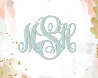 Vine Embroidery Font 2" & 3" inch Embroidery Fill Bold Monogram Font Classic Vine Monogram Font BX instant download 4x4 5x7 6x10 hoop PES
