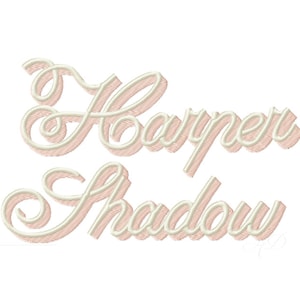 1.5&quot; inch Harper Shadow Script Two Tone Modern Type Embroidery Fonts BX instant download PES BX All Formats Herrington Design
