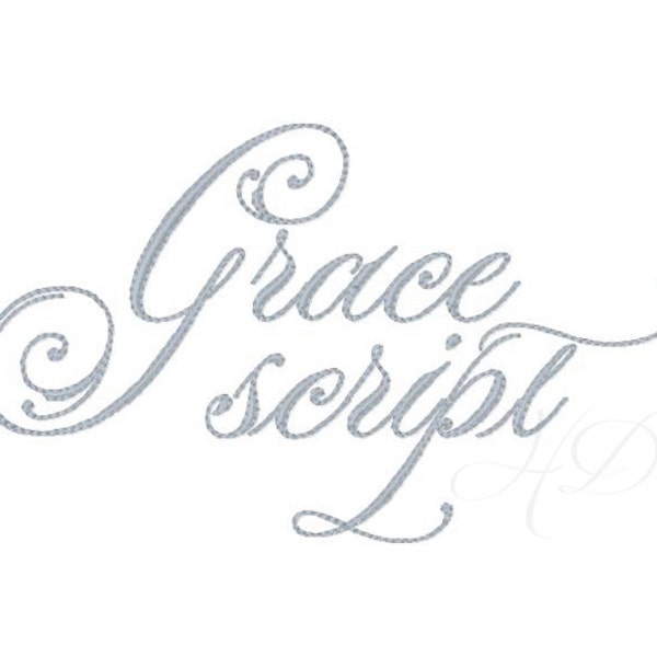 1" inch Vine Monogram Embroidery Font Satin Stitch Embroidery Grace 4x4   BX instant download