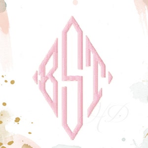 3.5&quot; inch Diamond Embroidery Font Fill Flat Stitch Design Monogram 4x4 Instant Download BX PES