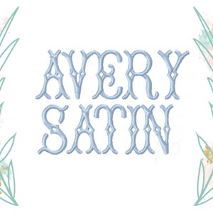 Half Inch .5&quot; Avery Satin Stitch Fishtail Font Fish Tail Embroidery  Hoop Instant Download BX PES Herrington Design All Formats