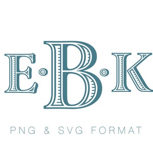 Fuente de monograma vectorial Ryan Ribbed Monogram SVG PNG para máquina de corte Diseño Herrington Descarga instantánea