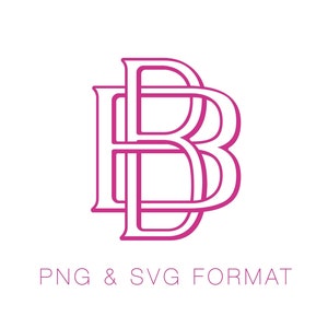 Twee type overzicht B Monogram SVG PNG Vector Monogram Lettertype voor Cutting Machine Herrington Design Instant Download