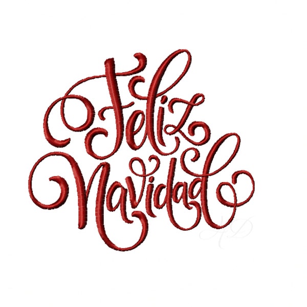 Feliz Navidad Christmas Monogram Embroidery Design Instant download BX PES 4x4 5x7 6x10