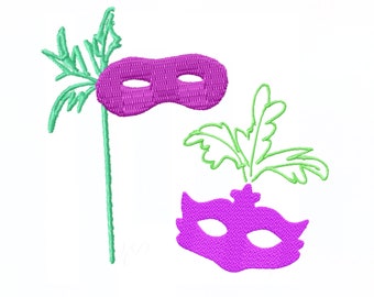 Mardi Gras Masks Embroidery Designs Monogram Frame BX Instant download PES Herrington Design 4x4 5x7 6x10
