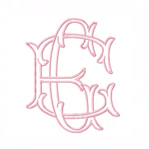 26 letras G 3,6" Emmaline dos tipos de letras bordado monograma tipo Formal tejido entrelazado fuentes Herrington diseño 4x4 PES BX