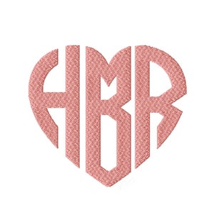 3" inch Heart Fill Monogram Font Classic Font Embroidery 4x4 Machine Embroidery BX instant download Herrington Design