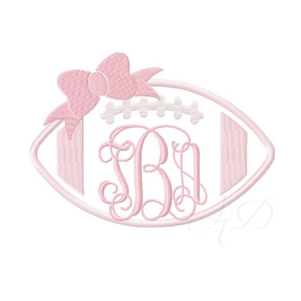 Football Bow Applique Embroidery Design Girl Sorority Embroidery Fill Stitch Embroidery Font Instant download BX 4x4 5x7 6x10 PES