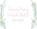 2" Gracie  Handstitch Script Machine Embroidery Font Hand Stitch Monogram Instant Download  BX PES