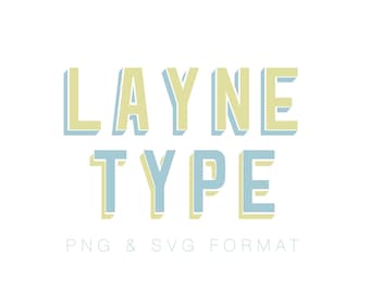 Layne Monogram Printable Monogramm Schriftart für Schneidemaschine Herrington Design Instant Download