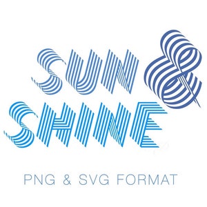 Sunshine SVG PNG Vector Retro Rainbow Monogram Font for Cutting Machine Herrington Design Instant Download