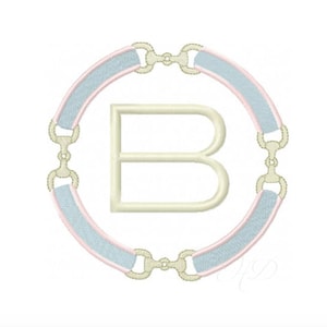 Horse Bit Equestrian Embroidery Design Horsebit Frame Instant Download 4x4 5x7 6x10 BX PES Embroidery Font Herrington Design