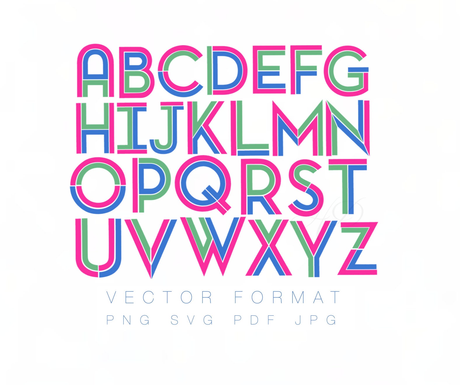 Multi Colo Monogram Madison Multi Color Monogram SVG PNG Vector Monogram Font for - Etsy UK