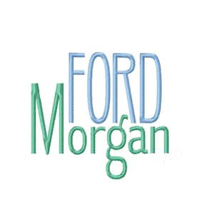 2" Ford Morgan Type Boy Monogram Stacked Embroidery Font BX instant download PES Herrington Design All Formats