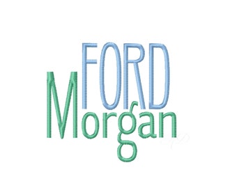 2" Ford Morgan Type Boy Monogram Stacked Embroidery Font BX instant download PES Herrington Design All Formats