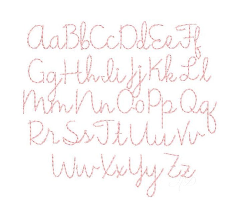 1.5 Gracie Handstitch Script Machine Embroidery Font Hand Stitch Monogram Instant Download BX PES image 2