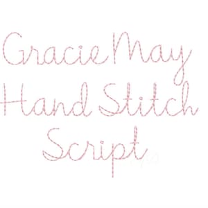 3/4&quot;Gracie Handstich Script Maschinenstickerei Schrift Handstich Monogramm Instant Download SX PES