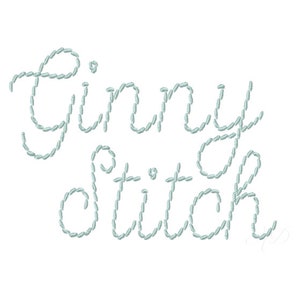 1.5&quot; Ginny Satin Hand Stitch Style Script Machine Embroidery Font Monogram Instant Download  BX PES