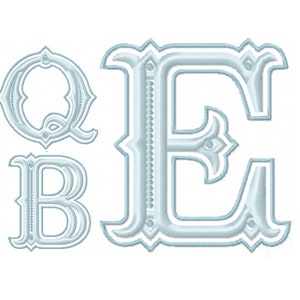 4X4 3.6" inch Queen Bess Monogram Embroidery Font BX instant download Herrington Design