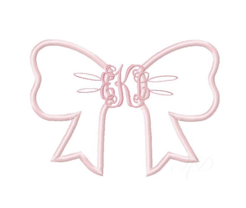 Bow Frame Ribbon Applique Embroidery Design Machine Embroidery Etsy