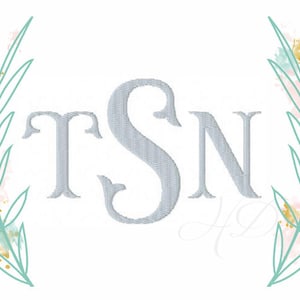 4&quot; and 5&quot; Fishtail Embroidery Font Embroidery Fill Large Font 5x7 6x10 Instant download