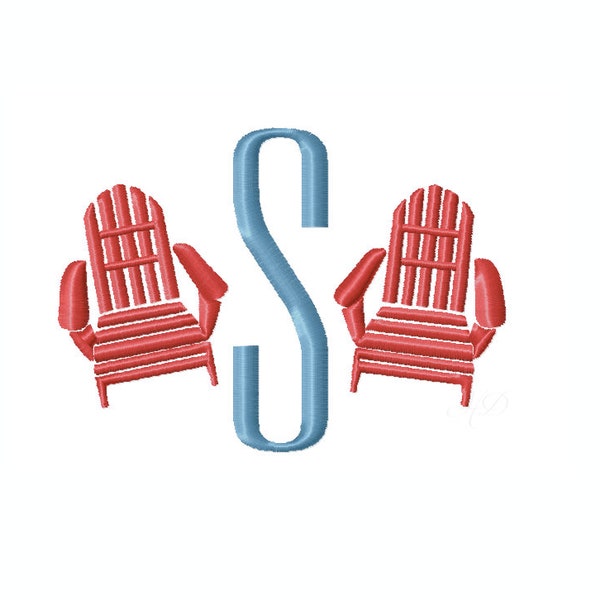 Adirondack Satin Stitch Chairs Nautical Lake Beach Machine Herrington Design Instant Download PES BX