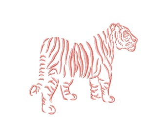 Chinoiserie Tiger Monogramm Vollstickerei Design Sofortiger Download 4x4 5x7 6x10 PES BX Herrington Design