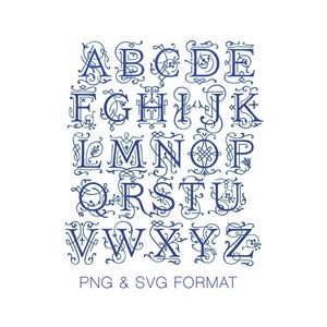 Esther Monogram SVG PDF PNG Vector Monogram Font for Cutting Machine Herrington Design Instant Download
