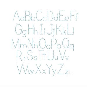 Verkoop 5 maten .5", 1", 1.5", 2", 3" Maddie Hand stitch Type Machine Borduurwerk Lettertype Vintage Stitch Monogram Instant Download BX PES