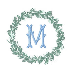 Juniper Christmas Wreath Satin Stitch Embroidery Machine Design Instant Download Herrington Design Winter 4x4 5x7 6x10