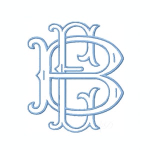 26 Letra E 3.6" Dos Letras Tipo Cola de Pez Contorno Bordado Monograma Tipo Formal Tejido Fuentes Entrelazadas Herrington Diseño 4x4 PES BX