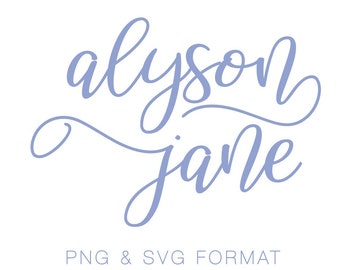 Jane Alyson SVG PNG PDF Vektor Monogramm Schriftart für Schneidemaschine Herrington Design Instant Download